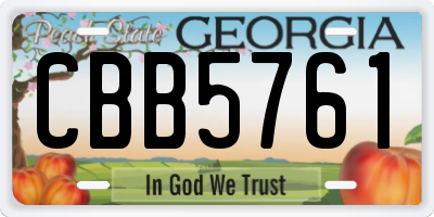 GA license plate CBB5761