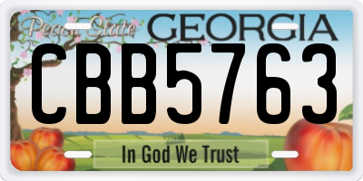 GA license plate CBB5763