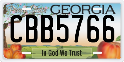 GA license plate CBB5766