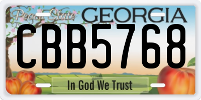 GA license plate CBB5768