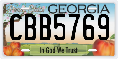 GA license plate CBB5769