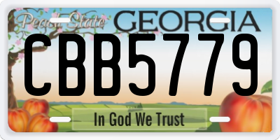 GA license plate CBB5779