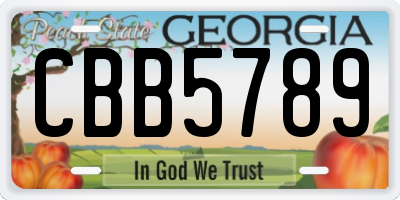 GA license plate CBB5789