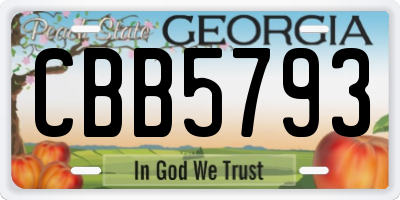 GA license plate CBB5793