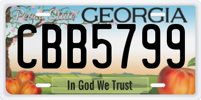 GA license plate CBB5799
