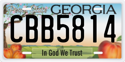 GA license plate CBB5814