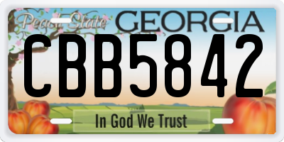 GA license plate CBB5842