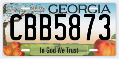 GA license plate CBB5873