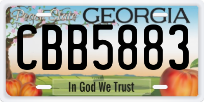 GA license plate CBB5883