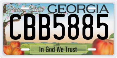 GA license plate CBB5885
