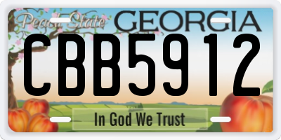 GA license plate CBB5912