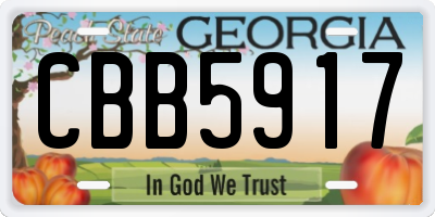 GA license plate CBB5917