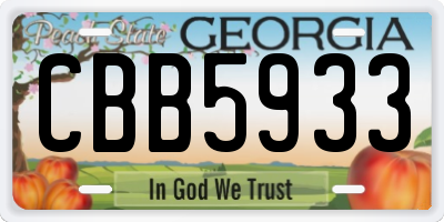 GA license plate CBB5933