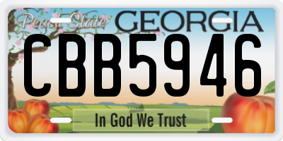 GA license plate CBB5946