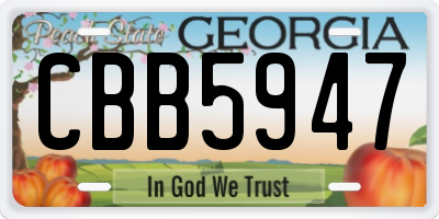 GA license plate CBB5947