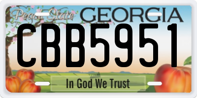 GA license plate CBB5951