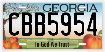 GA license plate CBB5954