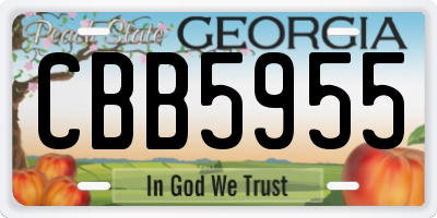 GA license plate CBB5955