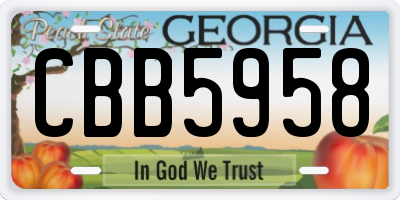 GA license plate CBB5958