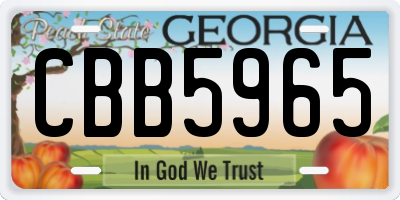 GA license plate CBB5965