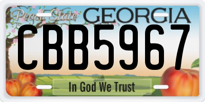 GA license plate CBB5967