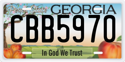 GA license plate CBB5970