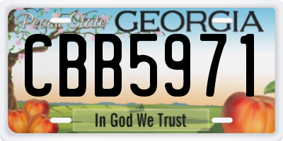 GA license plate CBB5971