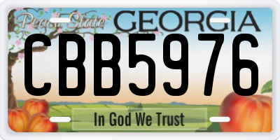 GA license plate CBB5976