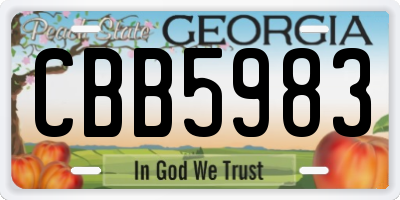 GA license plate CBB5983