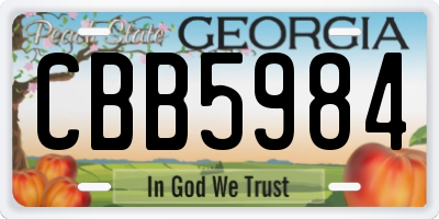 GA license plate CBB5984