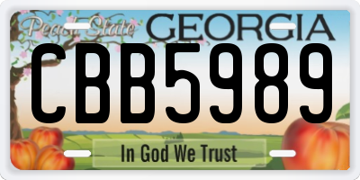 GA license plate CBB5989