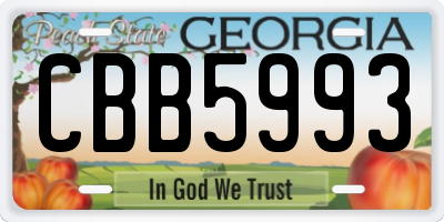 GA license plate CBB5993