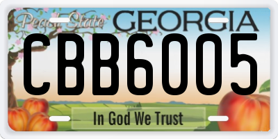 GA license plate CBB6005