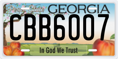 GA license plate CBB6007