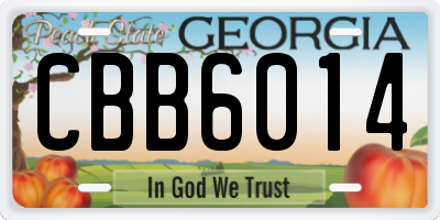 GA license plate CBB6014