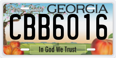 GA license plate CBB6016