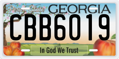 GA license plate CBB6019