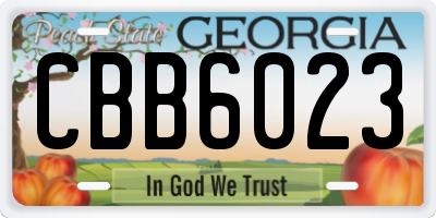 GA license plate CBB6023