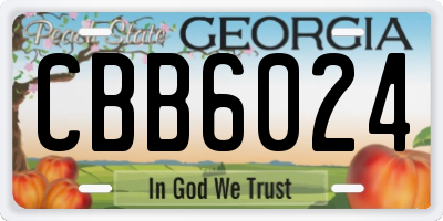 GA license plate CBB6024