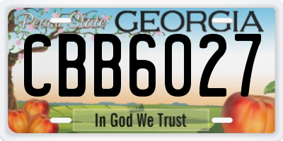 GA license plate CBB6027