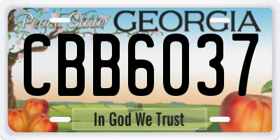 GA license plate CBB6037