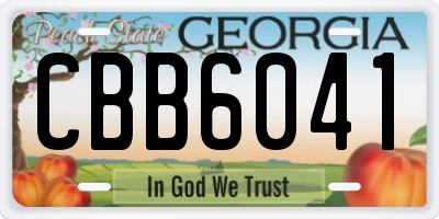 GA license plate CBB6041