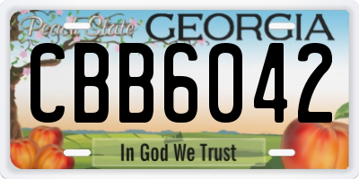 GA license plate CBB6042