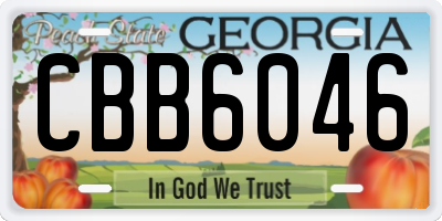 GA license plate CBB6046