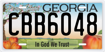 GA license plate CBB6048