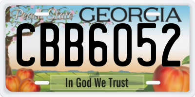 GA license plate CBB6052