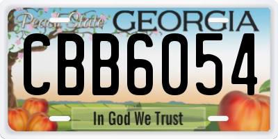 GA license plate CBB6054