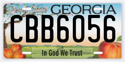 GA license plate CBB6056