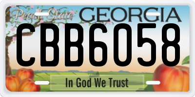 GA license plate CBB6058