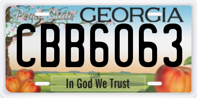 GA license plate CBB6063